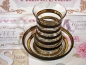 Tafelgut Teeglas mit Untertasse  dicke Streifen