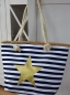 Strandtasche blau-weiß mit goldenem Stern Shopper