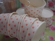 8 ICE CREAM Cups "ROSE HEARTS" ♥