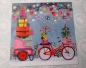 Mila Marquis Postkarte Weihnachtliches Fahrrad quadratisch