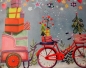 Mila Marquis Postkarte Weihnachtliches Fahrrad quadratisch
