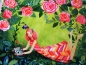 Mila Marquis Glitter Postkarte Mädchen mit Rosen