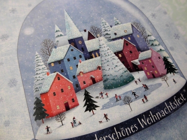 Advocate Art Postkarte Weihnachtsdorf quadratisch