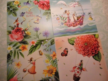 Nina Chen Glitter 8er Set Postkarten Glitter quadratische