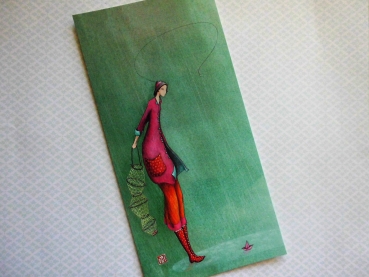 Gaëlle Boissonnard Postkarte Frau im Regen Sonderformat