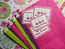 Papiertüten Happy Birthday + Etiketten Tüten Geschenktüte