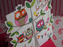 Rachel Ellen Doppelkarte Happy Birthday Owls