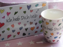 ♥ Frühstücksbrettchen ` ich hab´Dich lieb´ Melamin