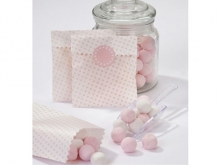 Talking Table Papiertüten Set beschichtet Candy Bags Rose mini