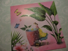 Nina Chen Glitter Postkarte Frau mit Pflanze quadratisch