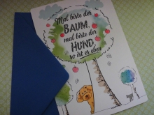 Wiebke Wichmann A5 Postkarte Baum & Hund Print