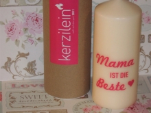 Kerzilein Kerze mit Spruch Mama ist die Beste ♥