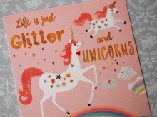 Mila Marquis Glitter Postkarte Einhorn Unicorn