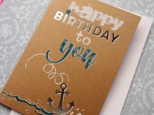 Maritim Doppelkarte Happy Birthday Anker