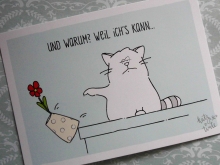 Katz & Tinte Postkarte Weil ich´s kann Spruchkarte
