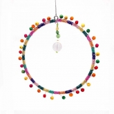 Noi Dekoration Funkel Kranz Perlen Drahtkranz Beads Circle