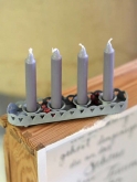 VL Home Zink Kerzenhalter Tablett 4 Kerzen