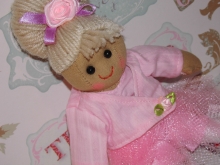 Powell Craft Stoffpuppe BALLERINA Rag Doll KLEIN Puppe