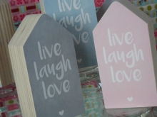 Dots Lifestyle Haus Holzhaus LIVE LAUGH LOVE♥ Größe M