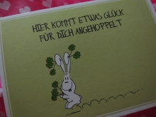 ♥ POSTKARTE -  Etwas Glück für Dich angehoppelt