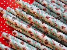 Paper Straws Eulen Wimpel 25 Papierstrohhalme