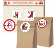 Silke Leffler Adventskalender Set Tüten und ZahlenAufkleber